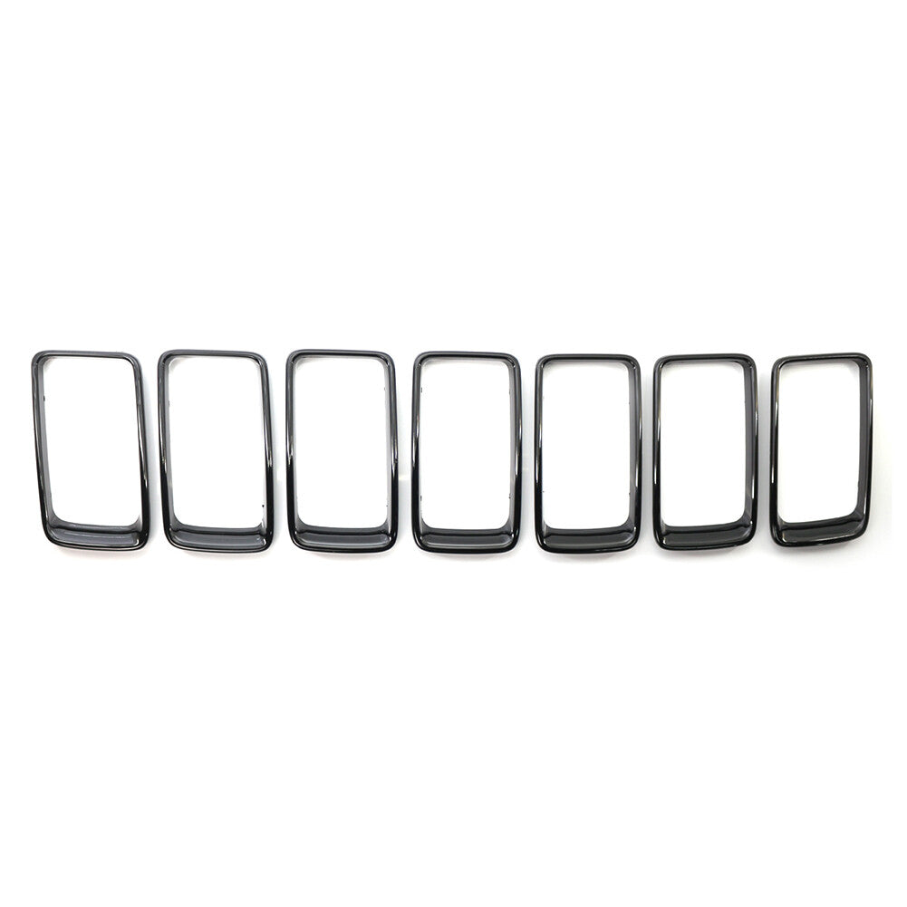 7Pcs Front Grille Grill Inserted Ring Trim Cover for Jeep Grand Cherokee 14-16