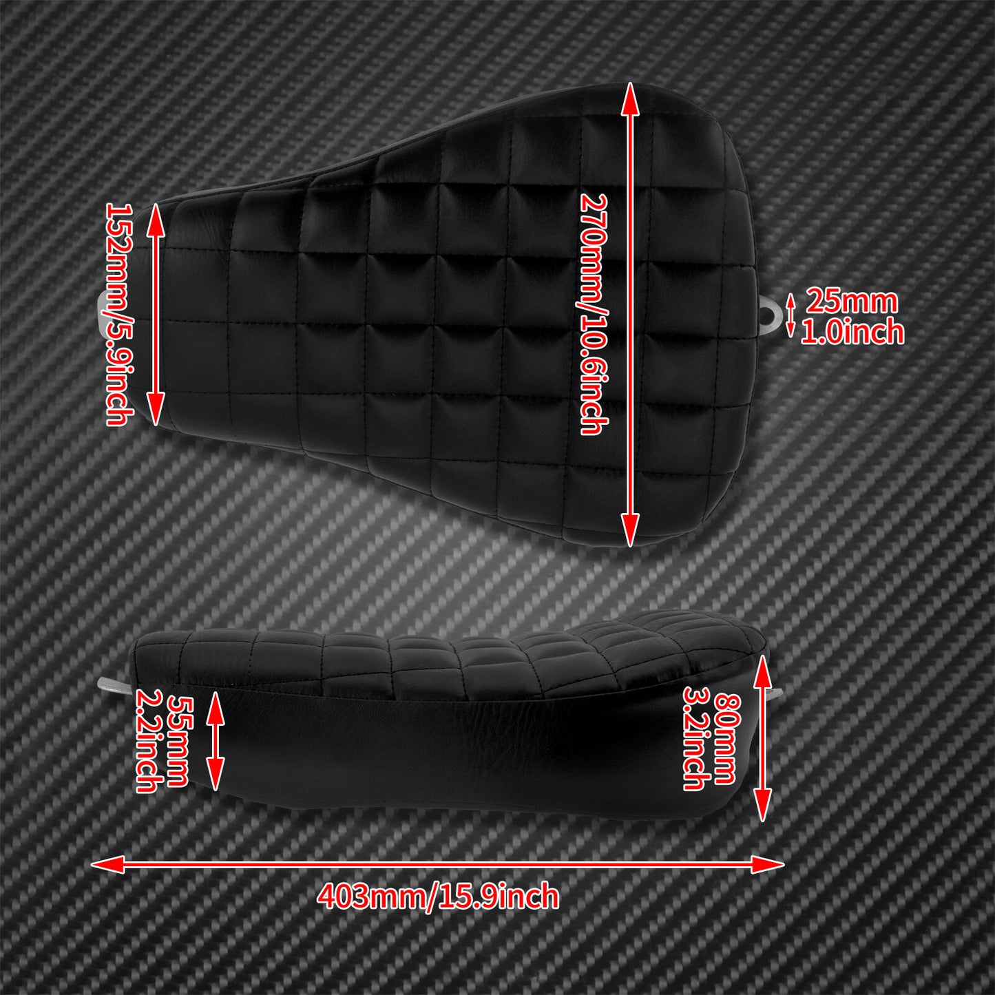 Motorcycle Checkered Front Driver Solo for Seat Cushion Fit For Sportster XL 2010-15
