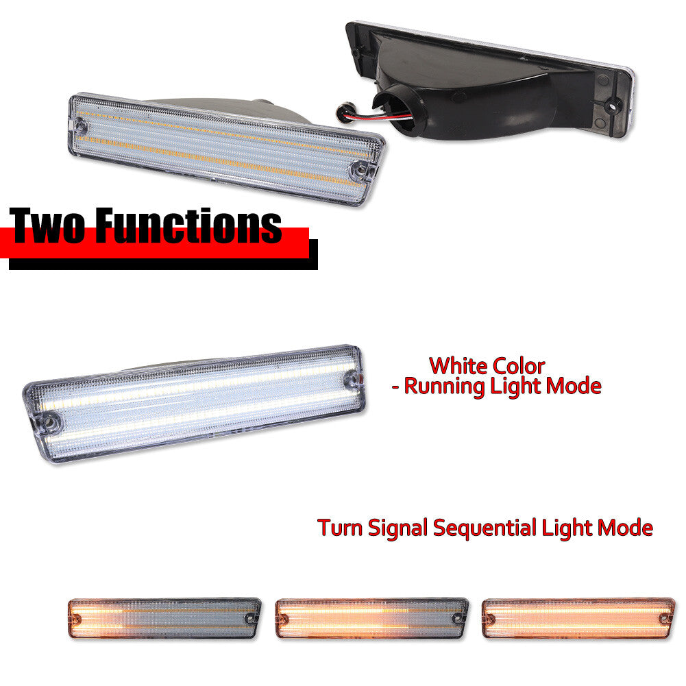 Transparent LED DRL turn signal light for Oldsmobile Cutlass Supreme 81-88