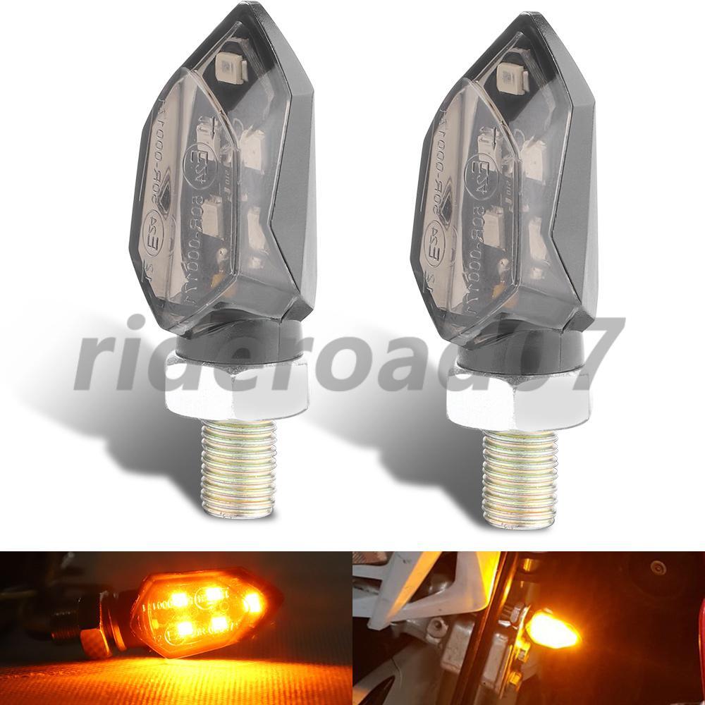 2x for Mini Motorcycle Smoke Lens 5SMD LED Turn Signal Blinker Indicator Light Amber