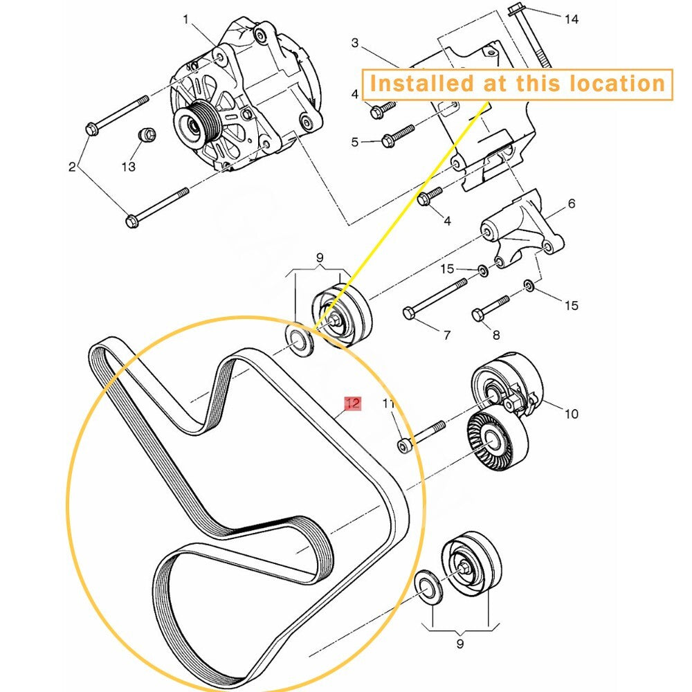 Serpentine belt for Bentley Mulsanne 2011-2022 Equipment Manufacturer: 07V145933A