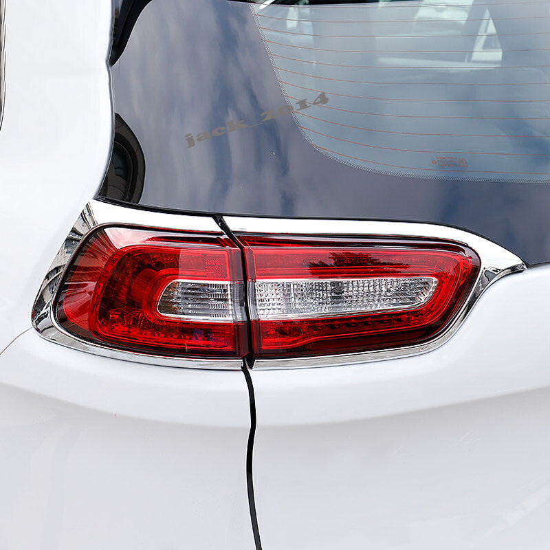 for Jeep Cherokee 2014-2018 Chrome ABS Rear Tail light Lamp Cover Trim Bezel 4X