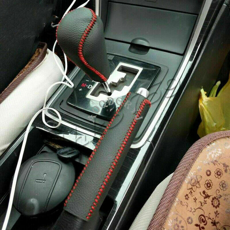 for Honda Accord 2008-2012 Inner Hand sewn leather Gear Shift Knob Cover trim 2x