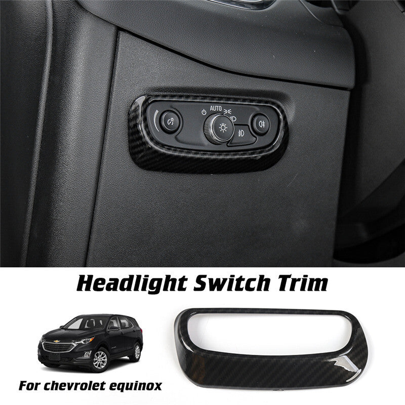 Carbon Fiber Headlight Button Switch Cover Trim for Chevrolet Equinox 2017-2021