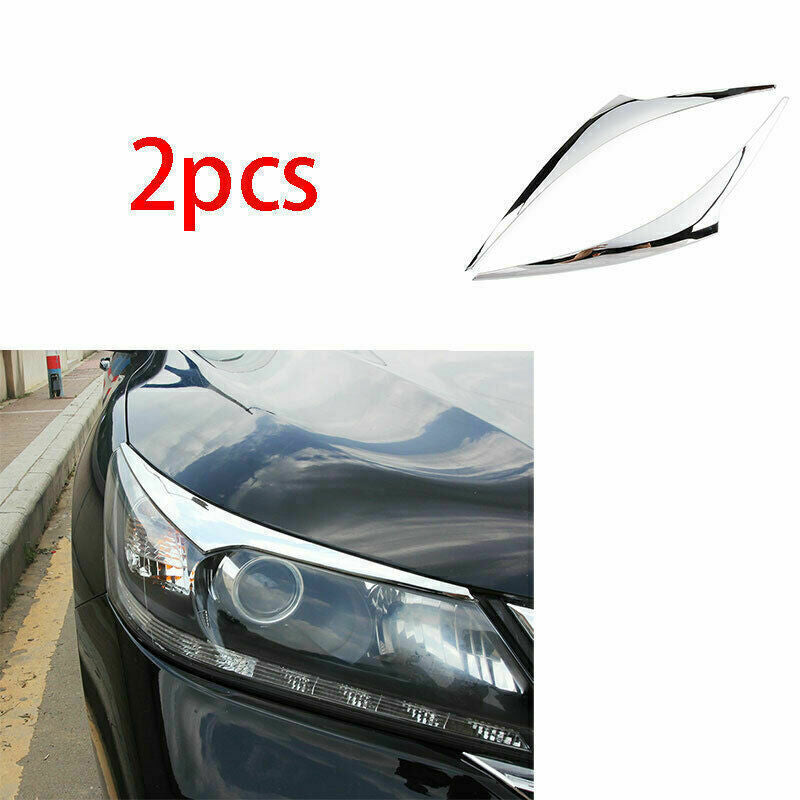Fit for Honda Accord 2014-2015 Chrome Front Headlight Lamp Eyebrow Molding Trim