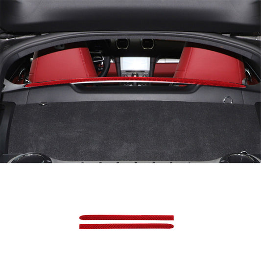 2X Red Carbon Fiber Rear for Seat Strips Cover Trim for Porsche 718 2016-2022