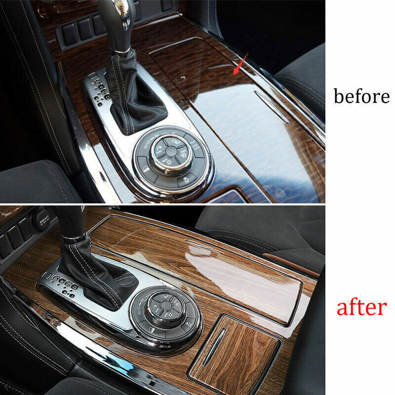 3X Wood Grain Inner Gear Shift Box Panel Cover Trim for Nissan Armada Y62 17-20