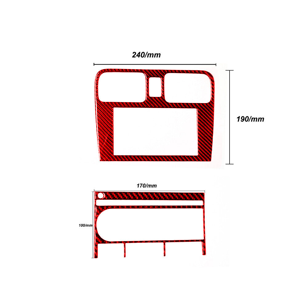 Red Carbon Fiber Center Air Outlet CD Cover Trim for Subaru Forester 2005-2006