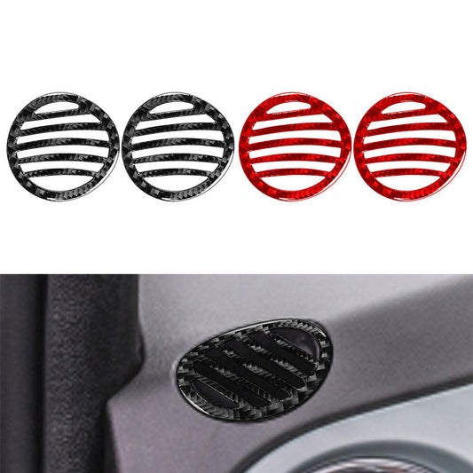 Carbon Fiber Interior Dashboard Defogger Air Vent Panel Cover Trim for Fiat 500