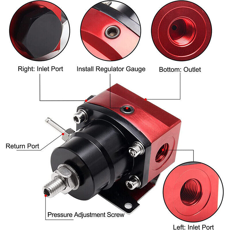 Fuel pressure regulator oil 100psi, specification AN6, accessory end 6AN, fuel hose, fuel line