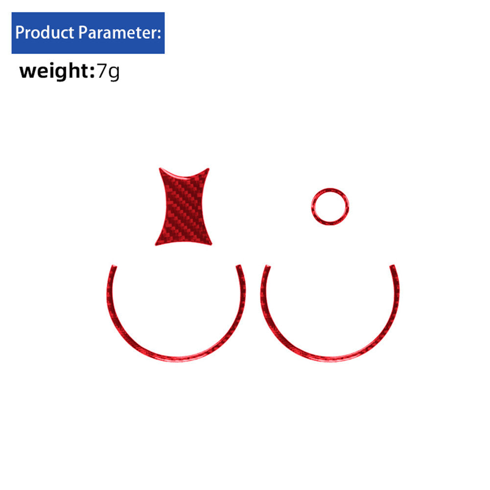 Red Carbon Fiber Lighter Console Control & Cup Holder Trim Cover for Mini Cooper