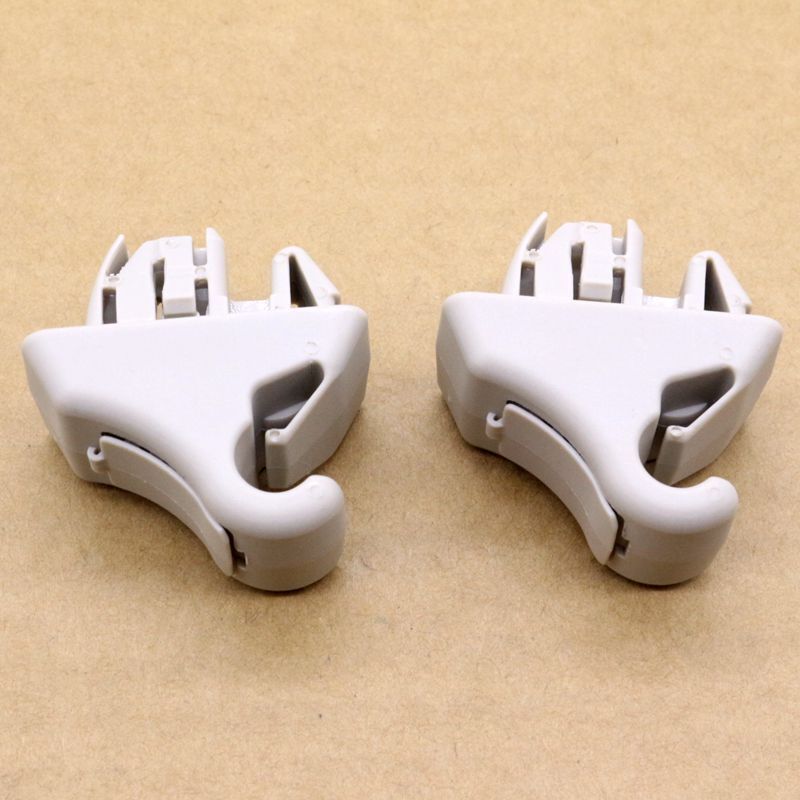 2-Piece Beige Sun Visor Clip Kit for Mitsubishi Pajero Montero III 2000 - 2006