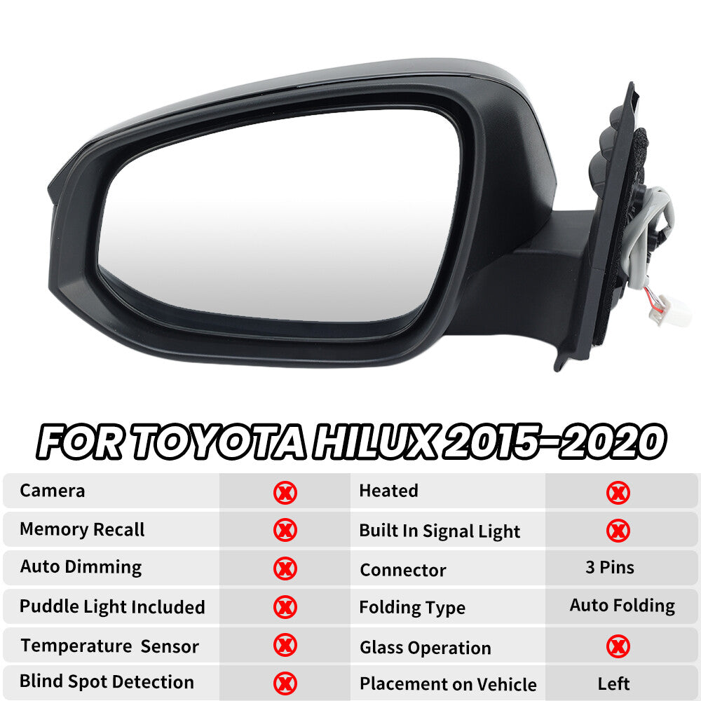 F¨¹r for Toyota Helix 2015-2020 Links Au?enspiegel R¨¹ckspiegel Spiegelglas 3 Draht