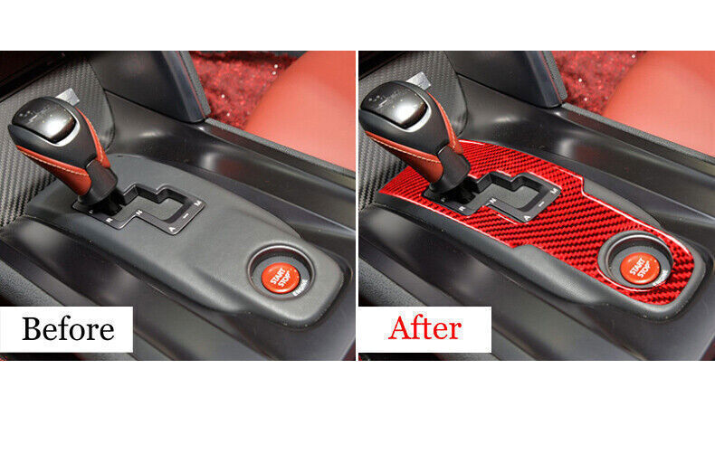 Middle Console Gear Shift Panel Fit for Nissan GTR R35 2009-16 Red Carbon Fiber