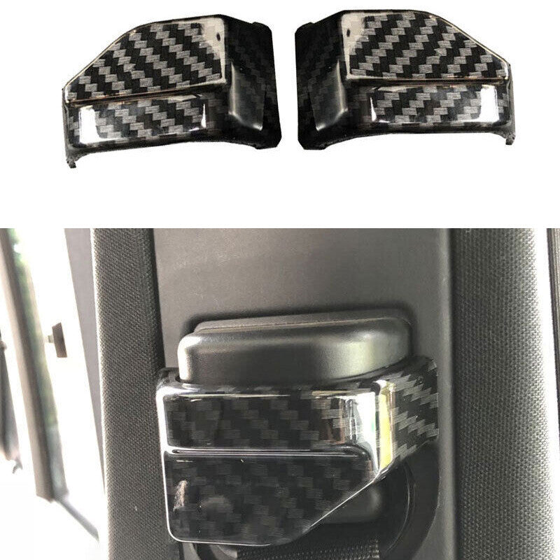for Benz GLE GLS 2016-2019 ABS Carbon Fiber for Seat Belt Adjustment Cover Trim 2pcs