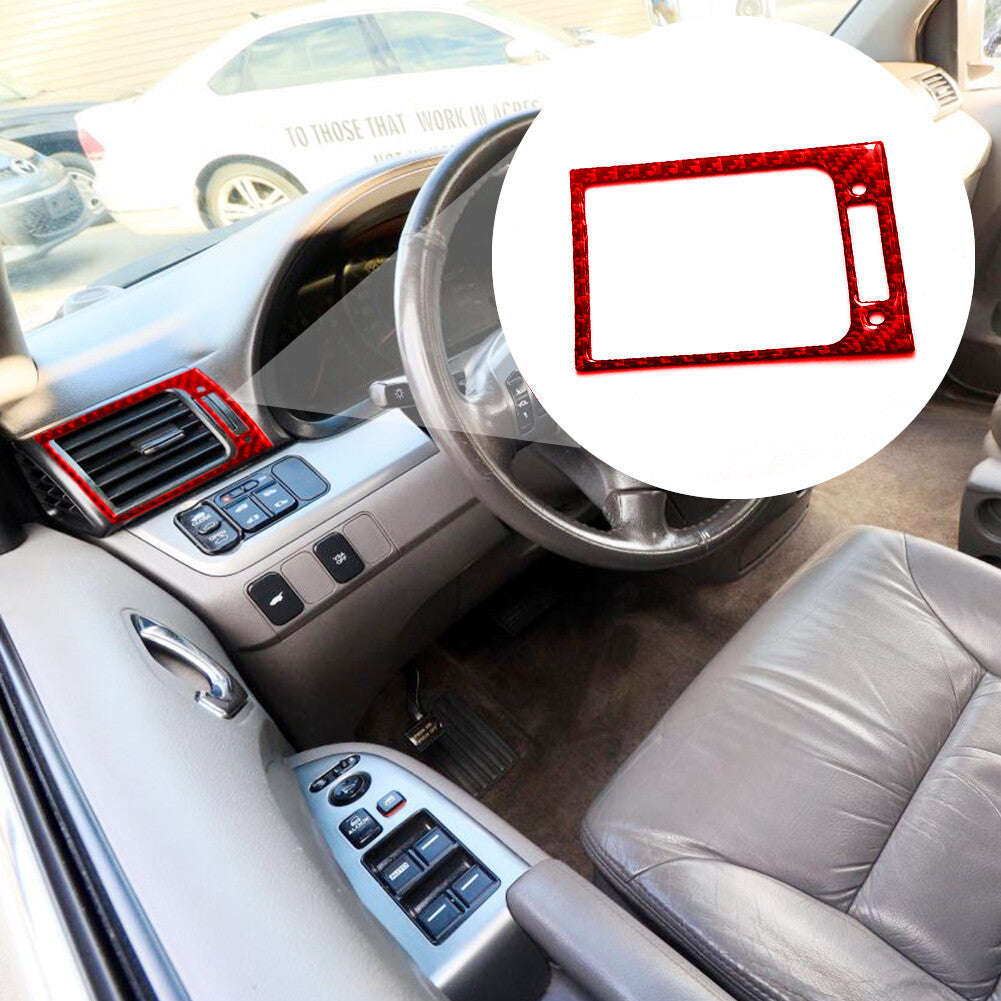 2X Red Carbon Fiber Side AC Air Vent Outlet Cover Trim for Honda Odyssey 2005-10