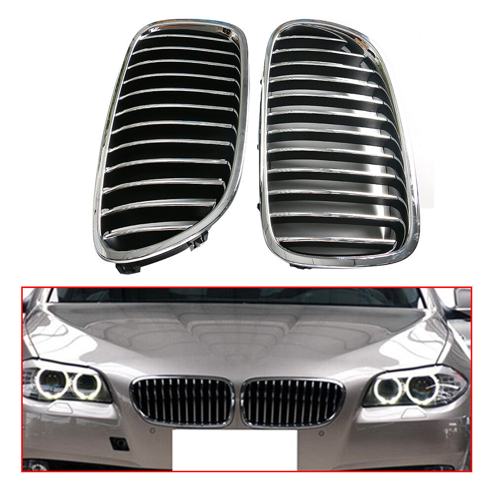 LH RH Front Bumper Kidney Grille Chrome Fits for BMW F10 528i 535i 2011-2013