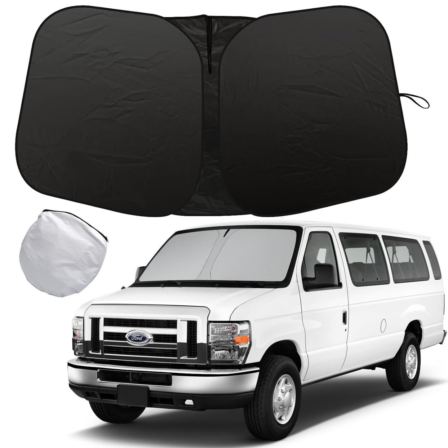 For 1992-2025 for Ford Econoline E-Series Van Front Windshield Sunshade Sun Cover