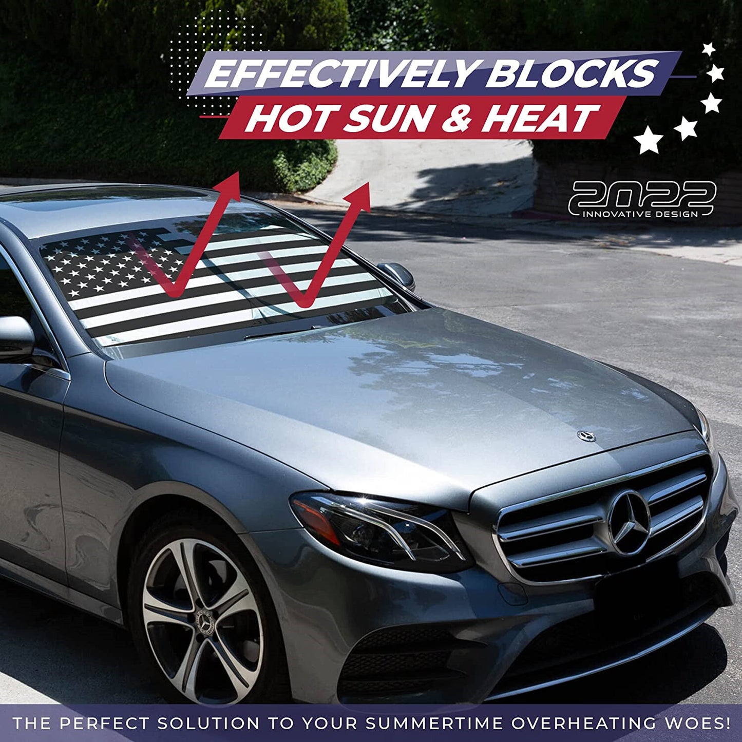 US Flag Car Windshield Sun Shade Reflective UV Cover Shield for BMW Accessories
