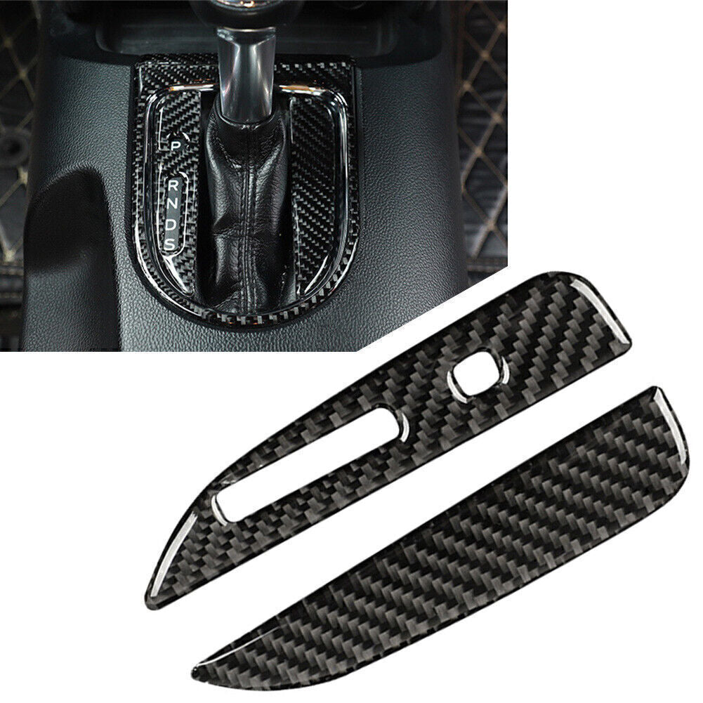 Carbon fiber Interior Inner Gear Box Panel Cover Trim Fit for Ford for Mustang 2015-2019