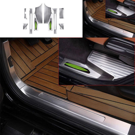 Silver Protector Scuff Plate Door Sill Threshold for Lincoln for Navigator 18-22