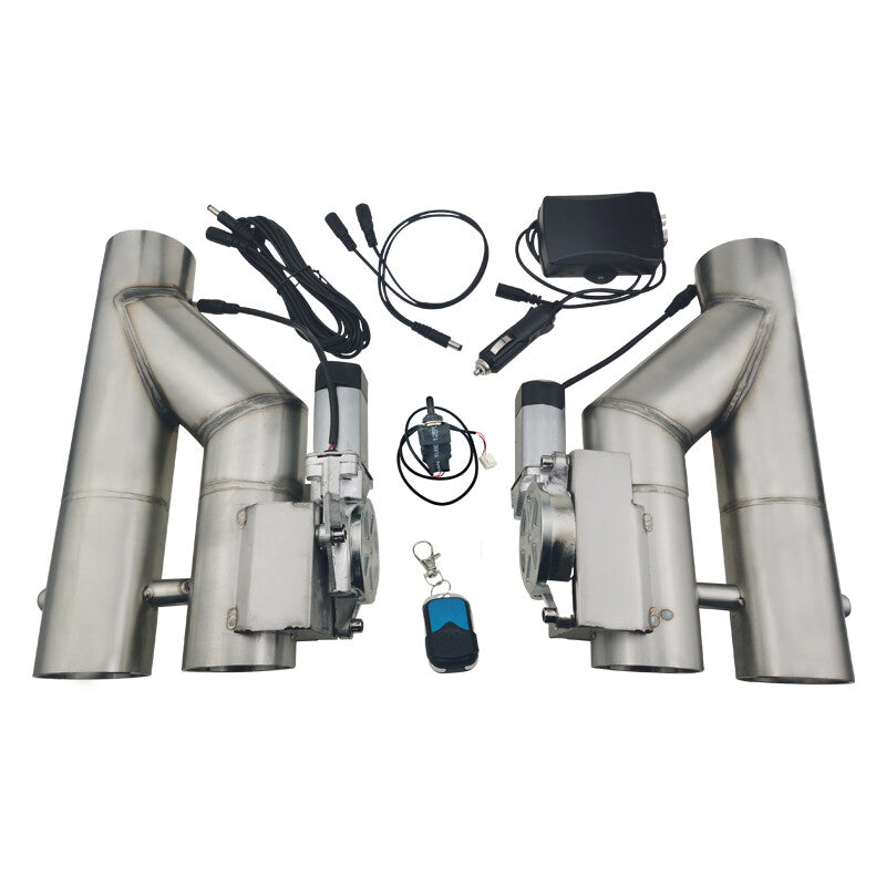 3-inch dual electric exhaust control valve with dual valve manual and remote switch