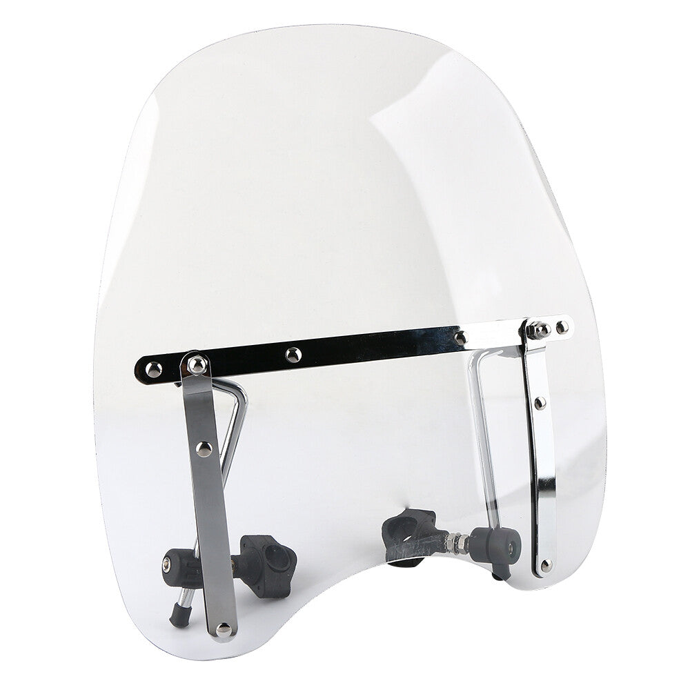 Universal large windshield hardware for motorcycles with 7/8  1 inch handlebar windshields