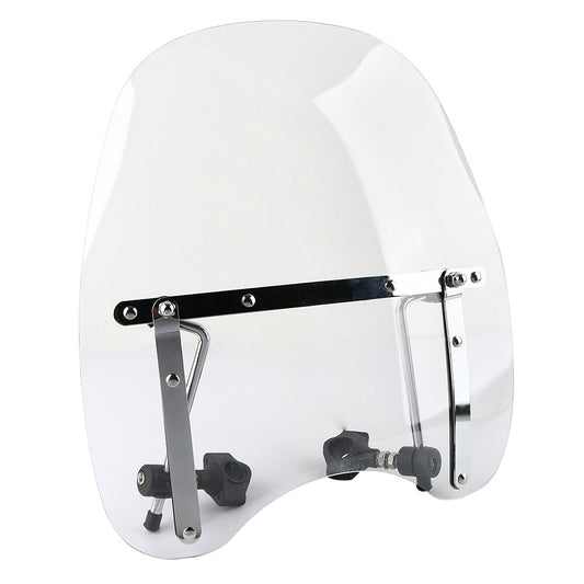 Universal large windshield hardware for motorcycles with 7/8  1 inch handlebar windshields