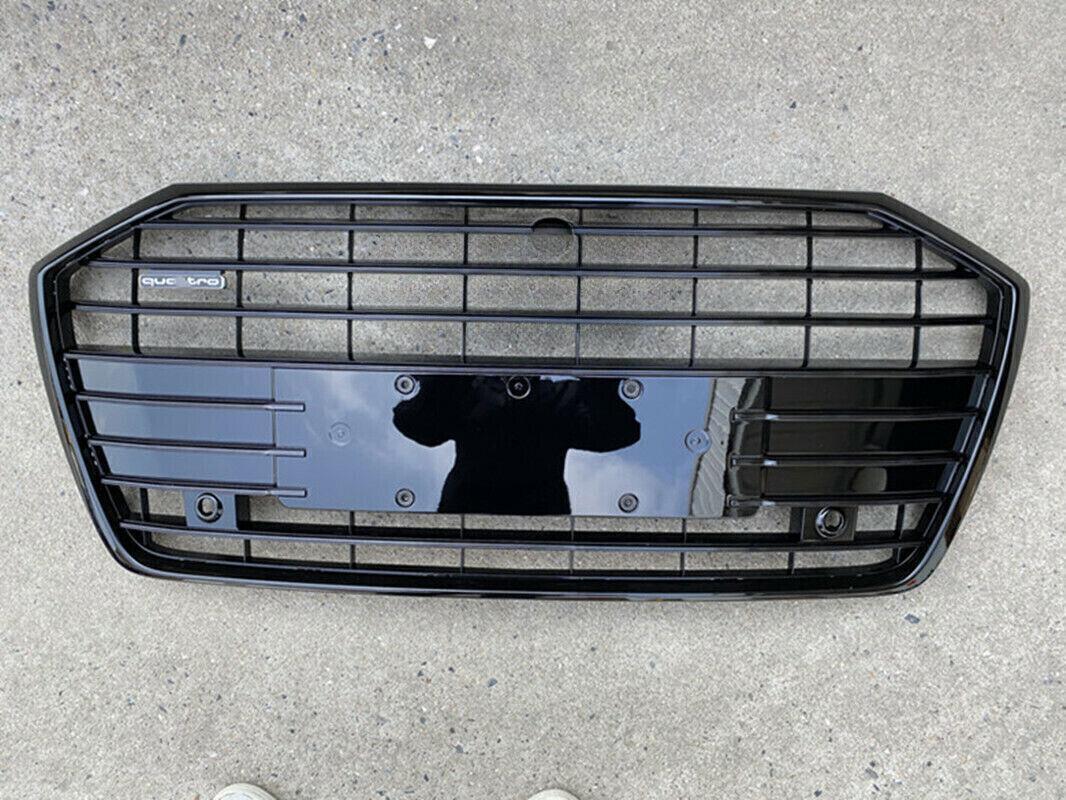 Suitable for Audi A6 C8 2019 2020 2021 models - Black grille stripes and front radiator stripes.