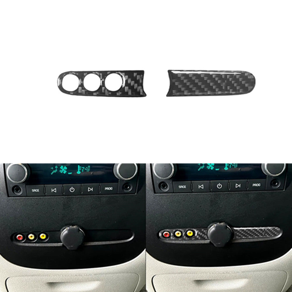 Carbon Fiber Rear Console Inner Strips Trim For Silverado/tahoe/ for sierra 2007-2014