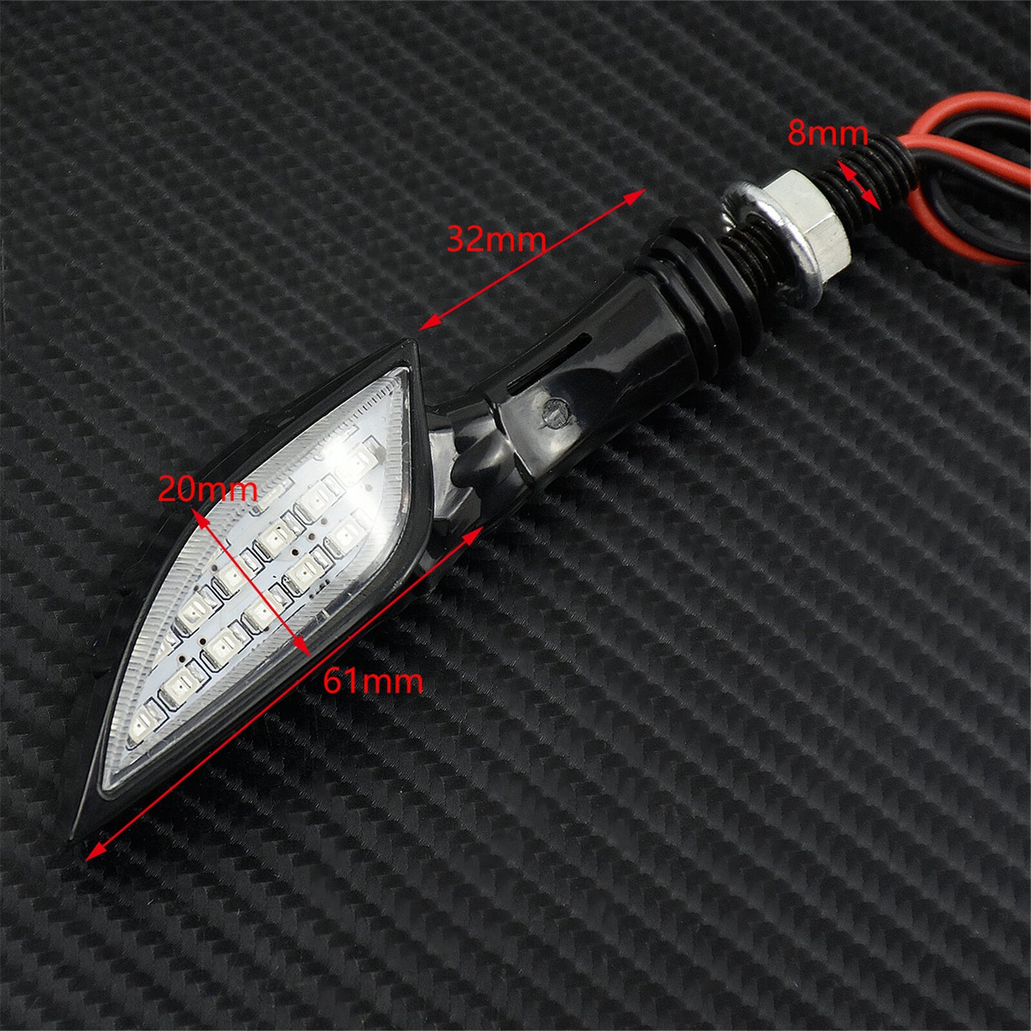 2X Motorcycle Black 8mm Skull Turn Signal Indicators Light Fit for Harley XL1200