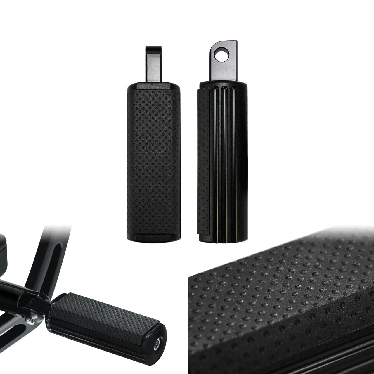 Matte Black Defiance Foot Peg Male Footrests Fit for Harley Touring Softail XL