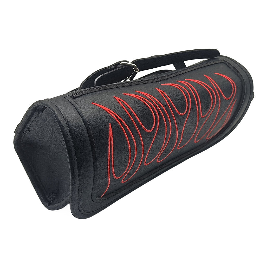 Motorcycle Fork Tool Bag PU Leather SaddleBag Storage Pouch Luggage Handlebar