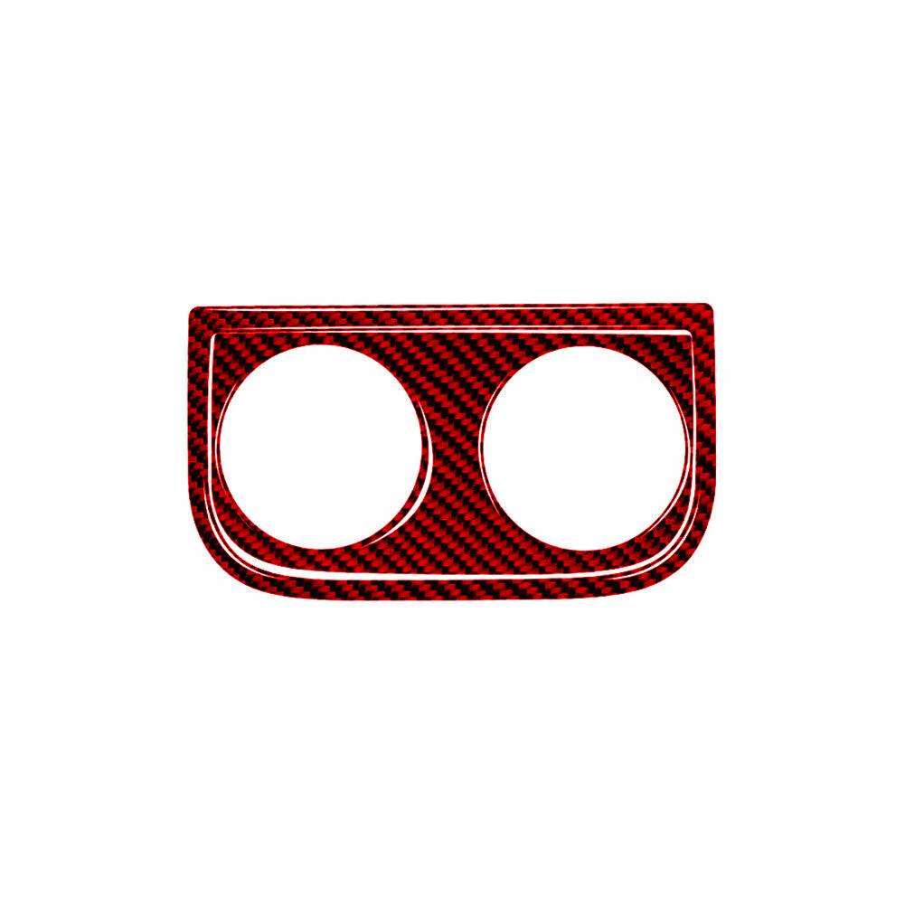 Red Carbon Fiber Rear Cup Holder Cover Trim for Subaru Outback Legacy 2015-2017