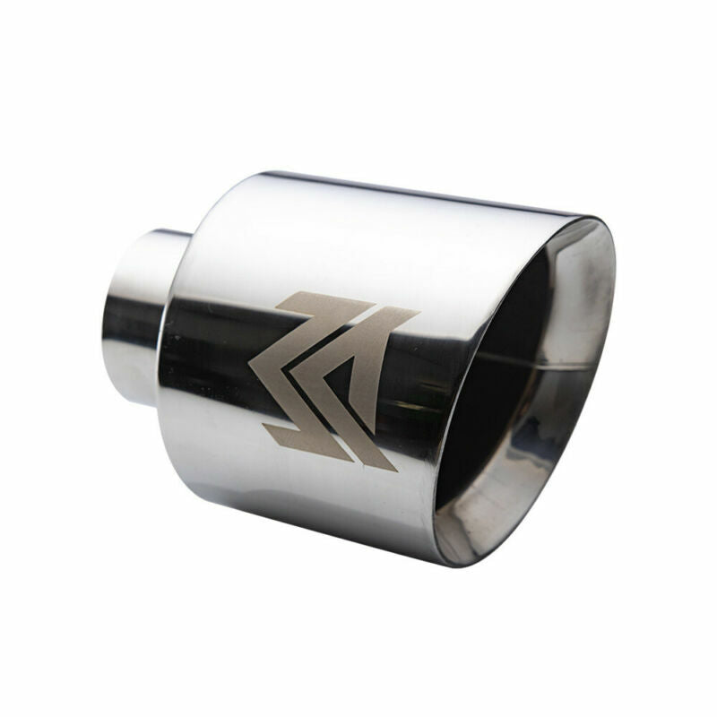 Universal 3'' inlet 5'' outlet Exhaust End Tips Muffler Exhaust Tip Sliver New