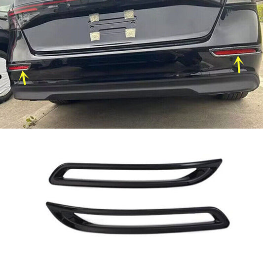 for Honda Accord 2023-24 2PCS Black Rear Bumper Fog Light Lamp Frame Cover Trim