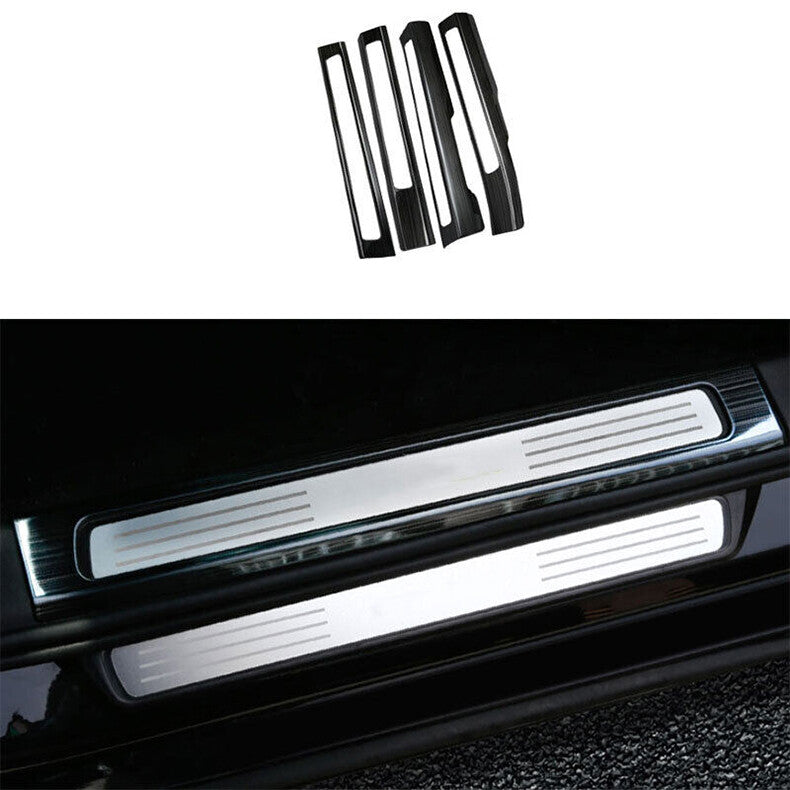 for Volvo S90 2017-2022 Black Door Sill Scuff Plate Trim Protector Threshold 4x