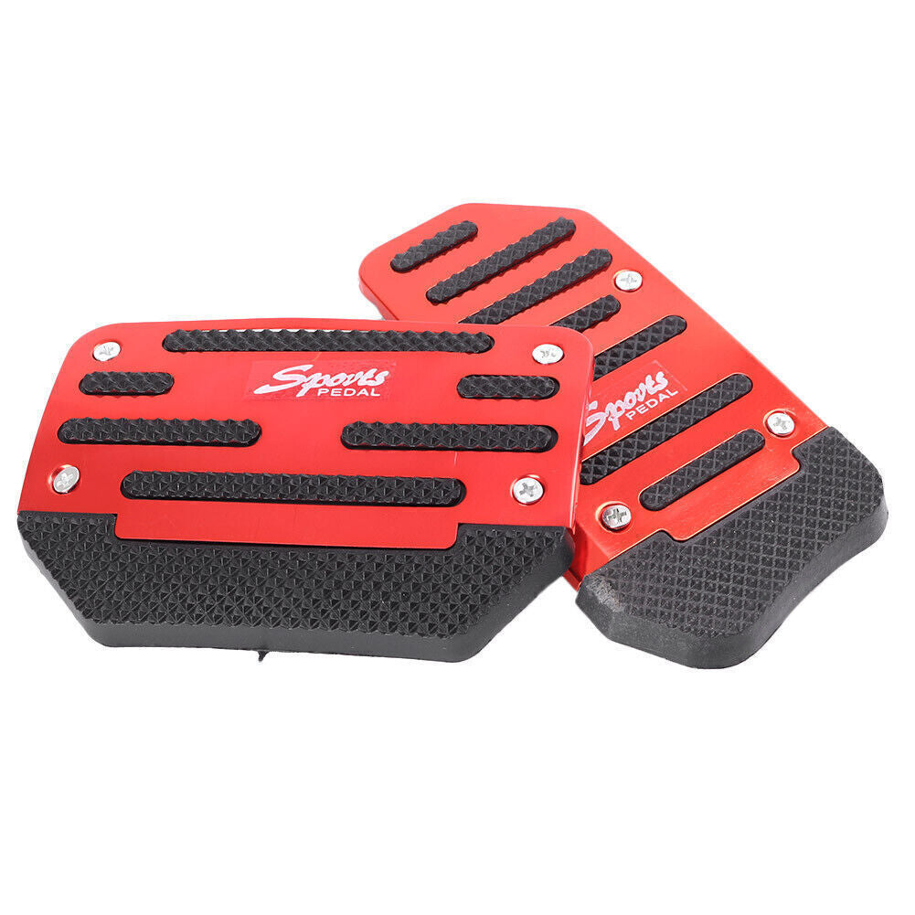 Pair Manual Brake Footrests Sport Foot Pedals Pad Cover Aluminum Anti-slip Red