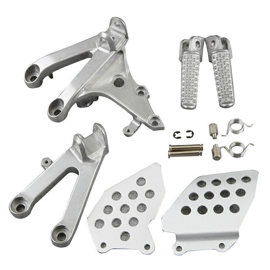Rider Front Rider Footpegs Footrests Brackets for HONDA CBR 600RR 2007-2011 Grey