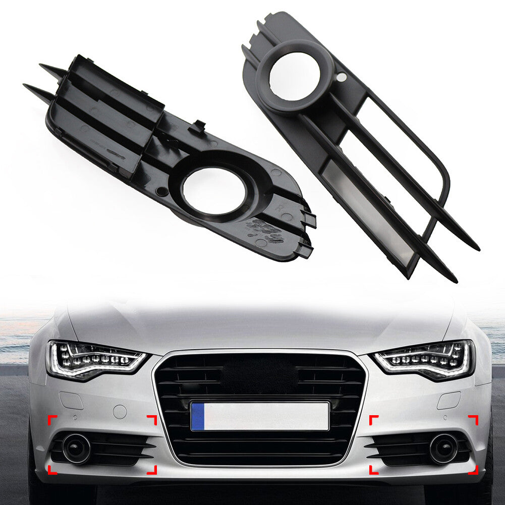 Front Bumper Fog Light Grille for Audi A6 C7 2012-2015 4G0807682G / 4G0807681A