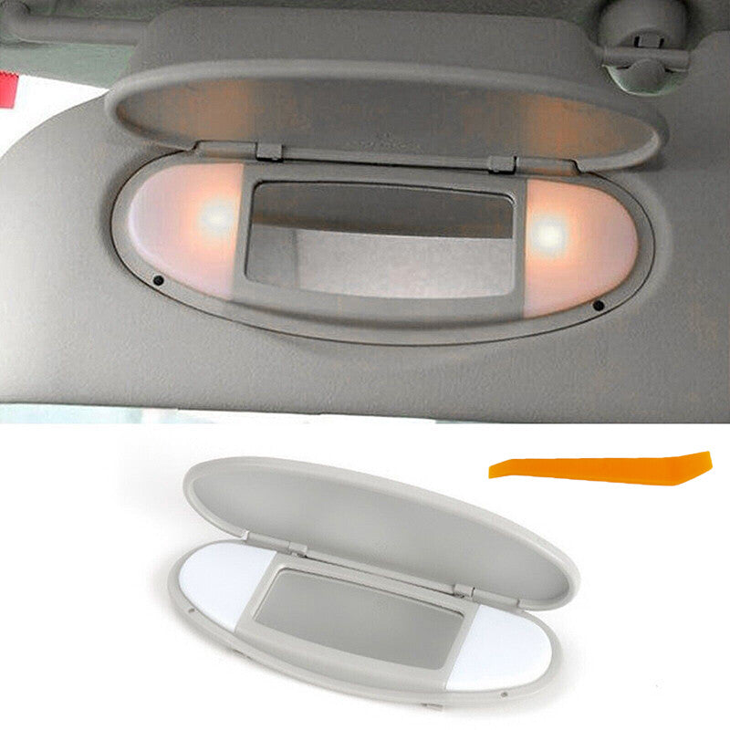 Sun visor vanity mirror cover for BMW for Mini R55 R56 R60 2007-2014, grey.