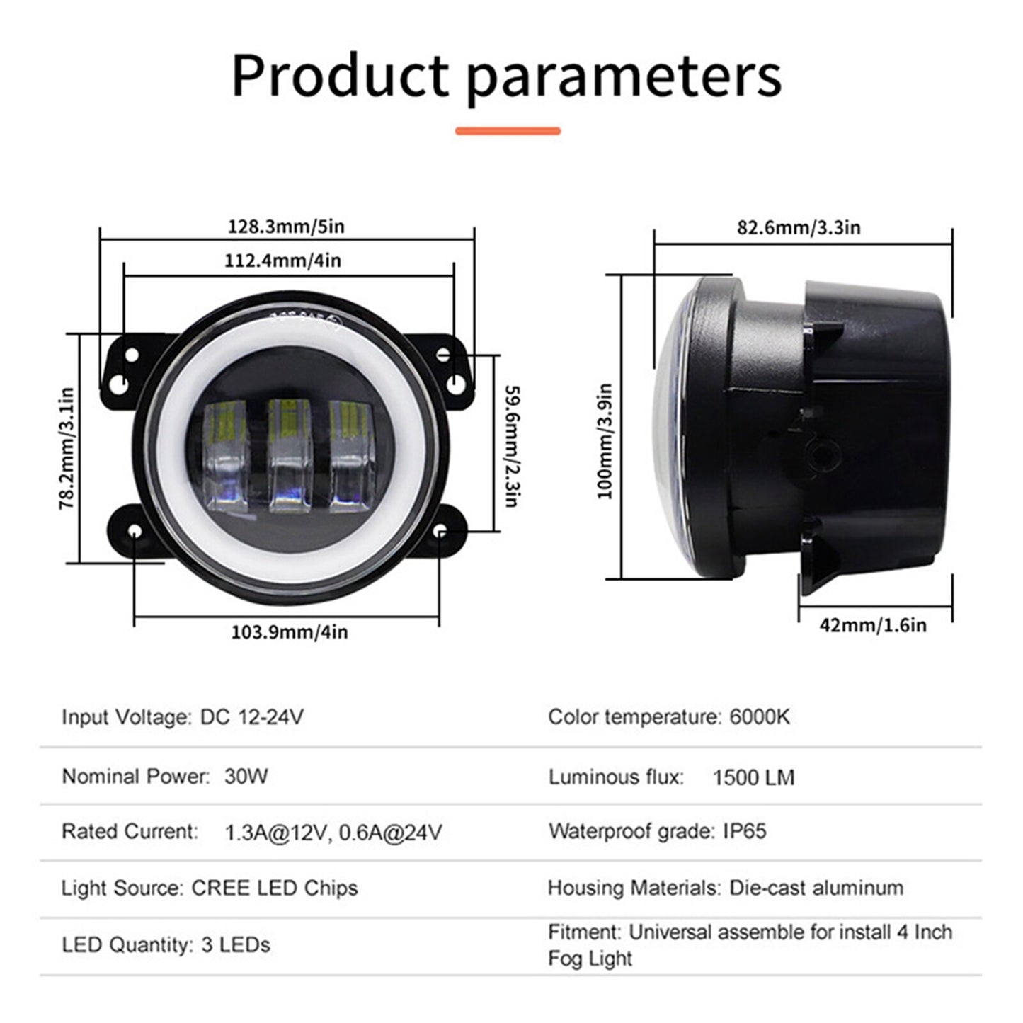 2-Piece Bumper LED Fog Light Set for Ford 2009, 2010, 2011, 2012, 2013, and 2014 F150 Lights AT