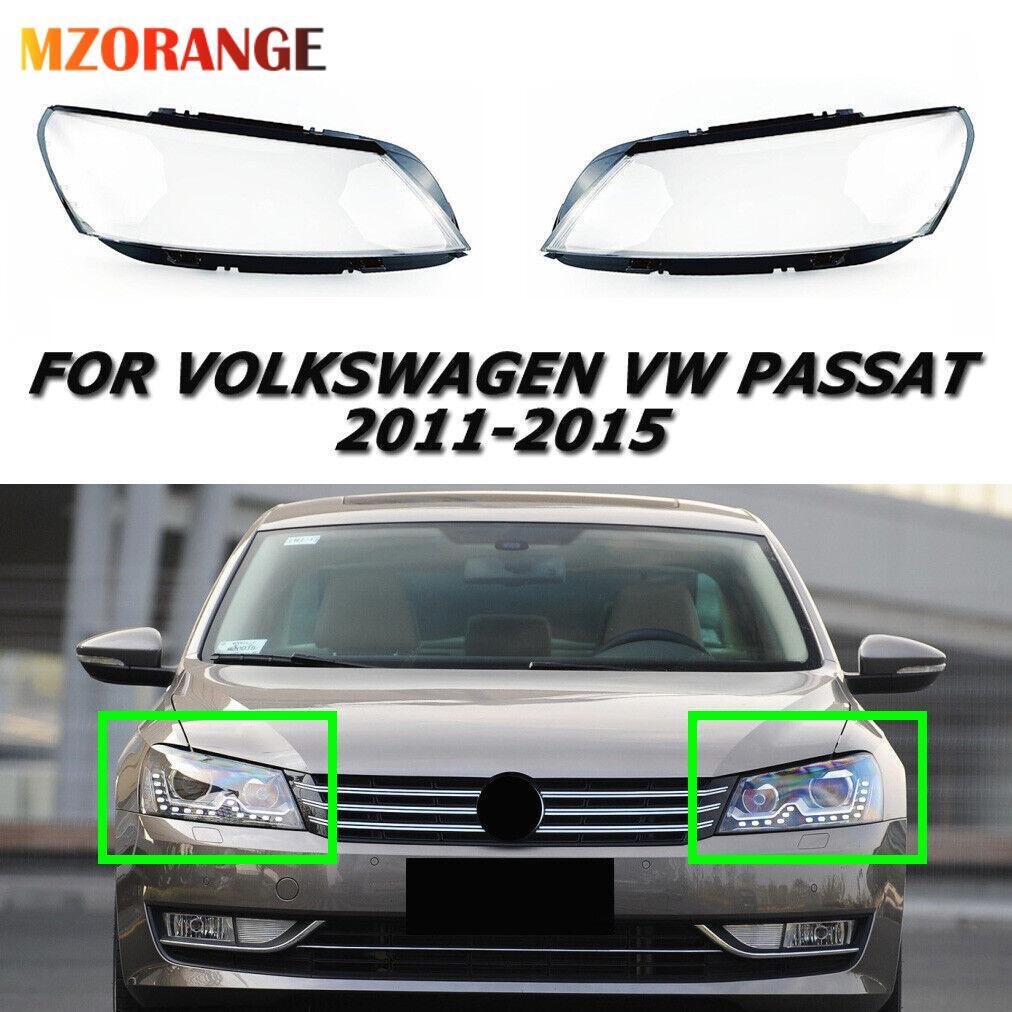 2¡Á F¨¹r for VW for Passat B7 2012-2015 Scheinwerferglas Linse Abdeckung Links+Rechts