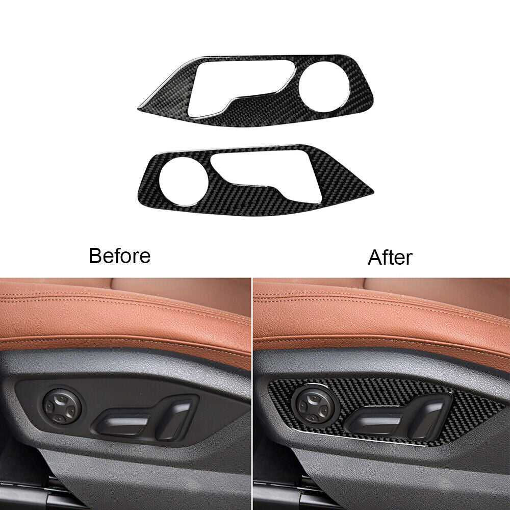 for Audi Q7 2016-2019 Carbon Fiber for Seat Switch Button Panel Trim Cover Sticker