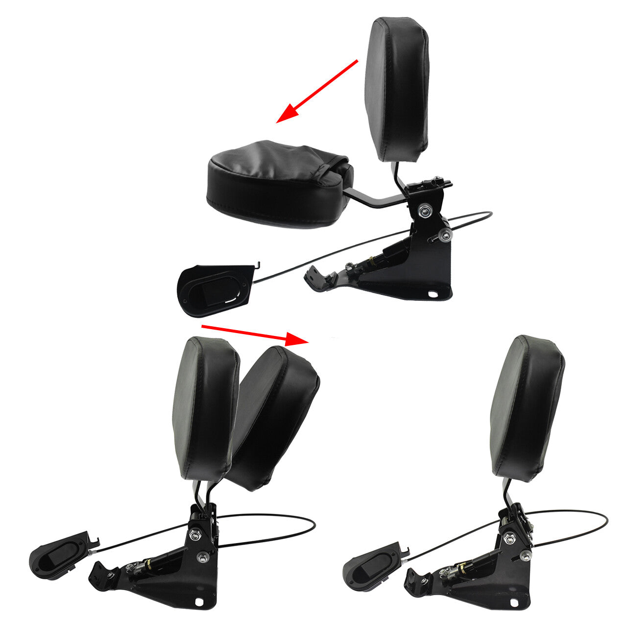 Rider Adjustable Backrest w/ Mounting Kit Fit for Harley Touring Glides 2009-23
