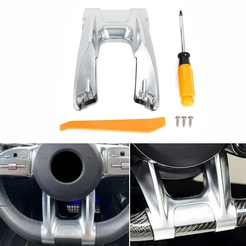 Car Steering Flat Wheel Lower Trim Cover for Mercedes-Benz AMG 2019-2020 Sport A