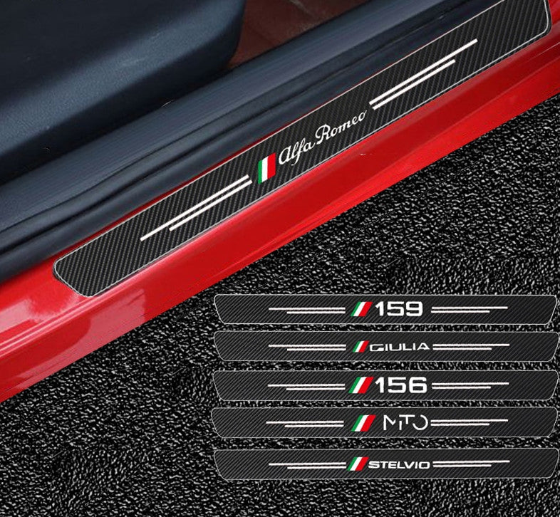 4-Piece Carbon Fiber Car Door Stickers for Alfa Romeo 159 Car Accessories