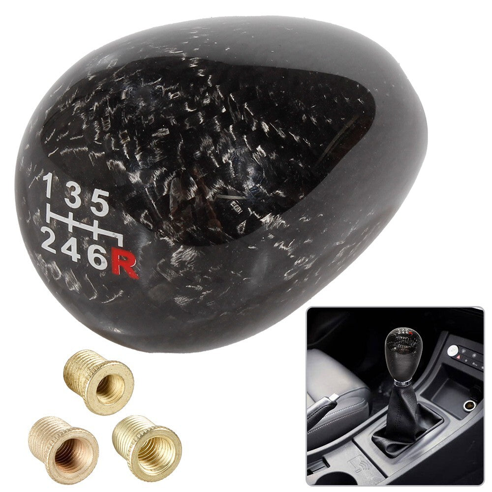 Real Carbon Fiber Car Universal Handle Gear Stick Shift Knob Shifter Lever Black