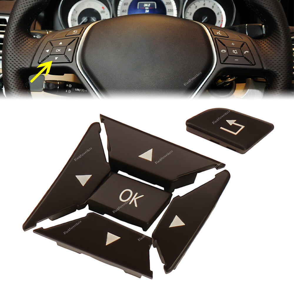 For C Class Brown Left Steering Wheel Control Menu Switch Button Cover