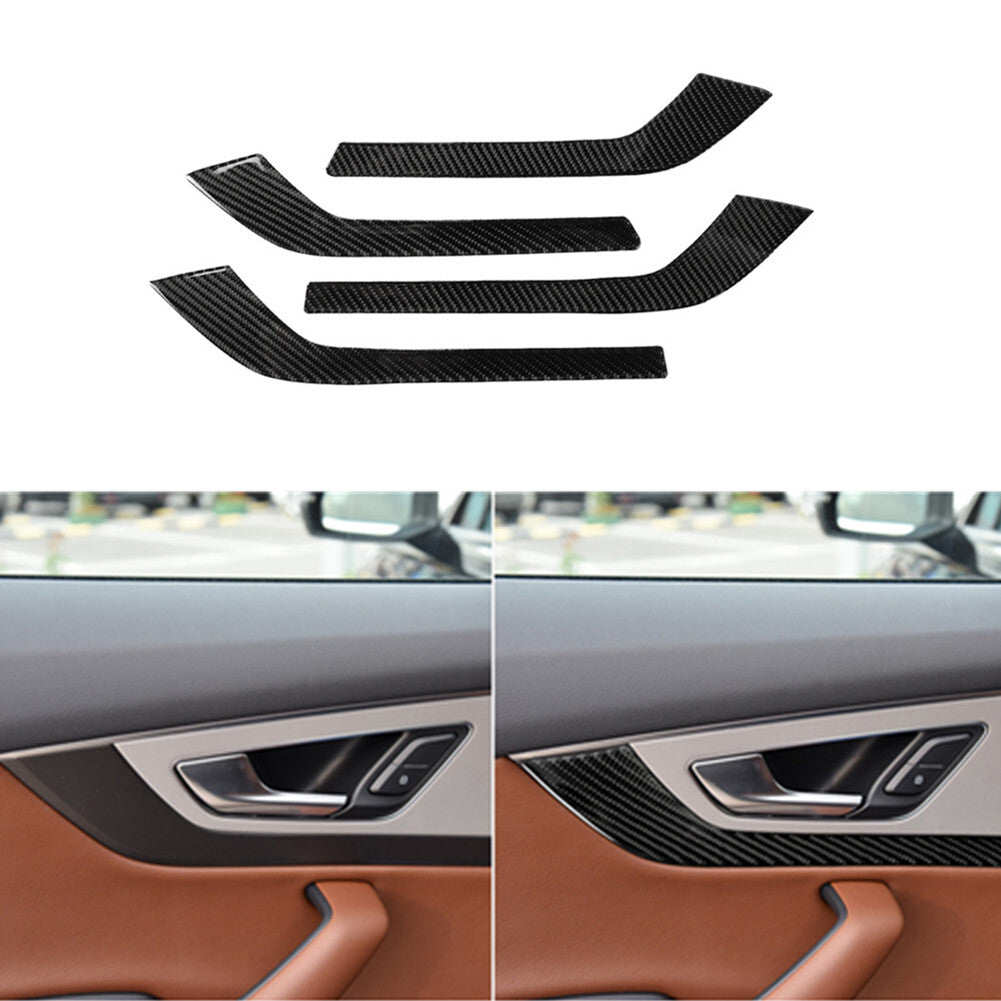 4Pcs Door Panel Trim Interior Strip Carbon Fiber Sticker for Audi Q7 2016-2019